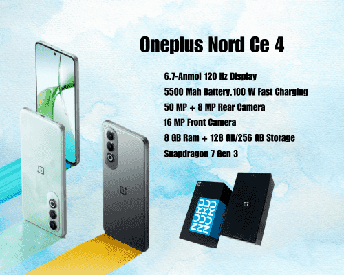 Oneplus Nord CE 4 ,5500 Mah की बड़ी बैटरी,मिनटों में होगा १०० % चार्ज और 50 MP के साथ, जाने इसकी कीमत